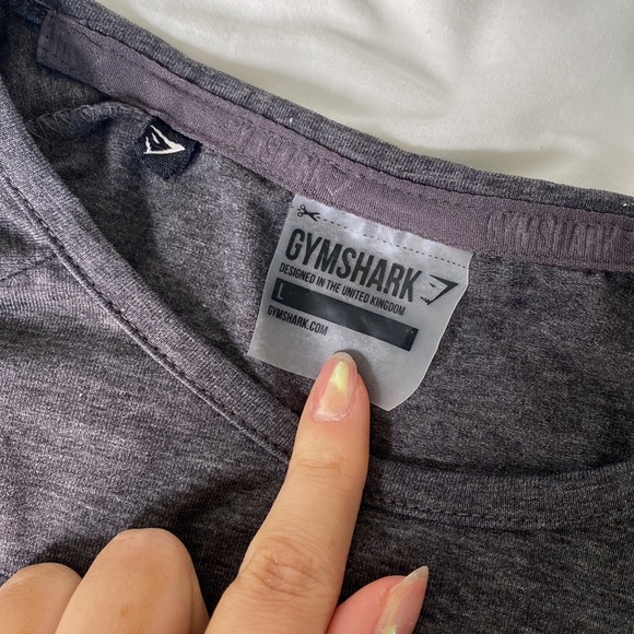 GYMSHARK Long Sleeve Ribbon Crop Top - Charcoal Marl - Large BRAND NEW - Picture 6 of 13